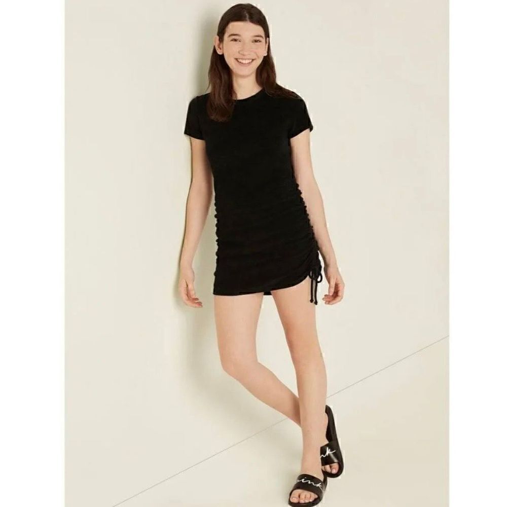NWT|PINK| Beach|Terry| Rouched sides| Mini Dress